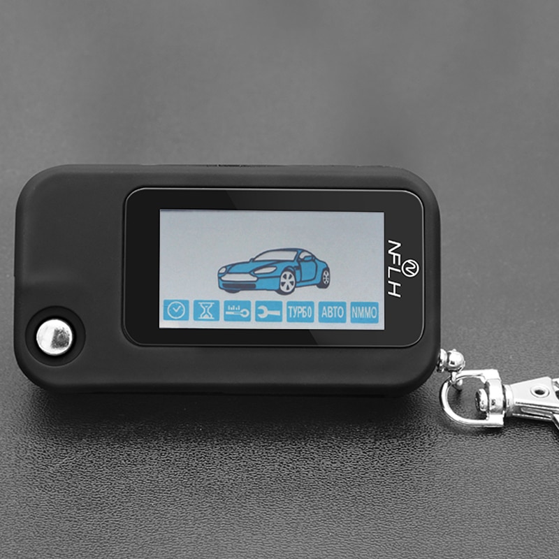 Starline E90 Lcd Remote Controller Key Fob Chain /Keychain For Starline E90 Uncut Blade Fob Russian Two Way Car Alarm System