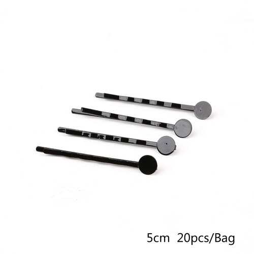 20pcs/bag Iron Hair Ornaments Duckbill Folder Waves Hairpins Base For Hair Clip Claw Findings Jewelry Making: 50mm Black