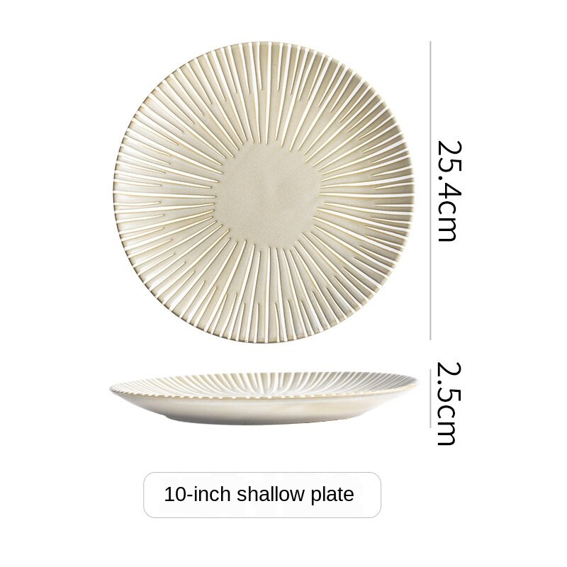 Europese Relief Stijl Diner Platen Eetkamer Plaat Portie Schotel Ronde Plaat Cake Lade Westerse Steak Ronde Lade Keuken Plaat ZH632: color12