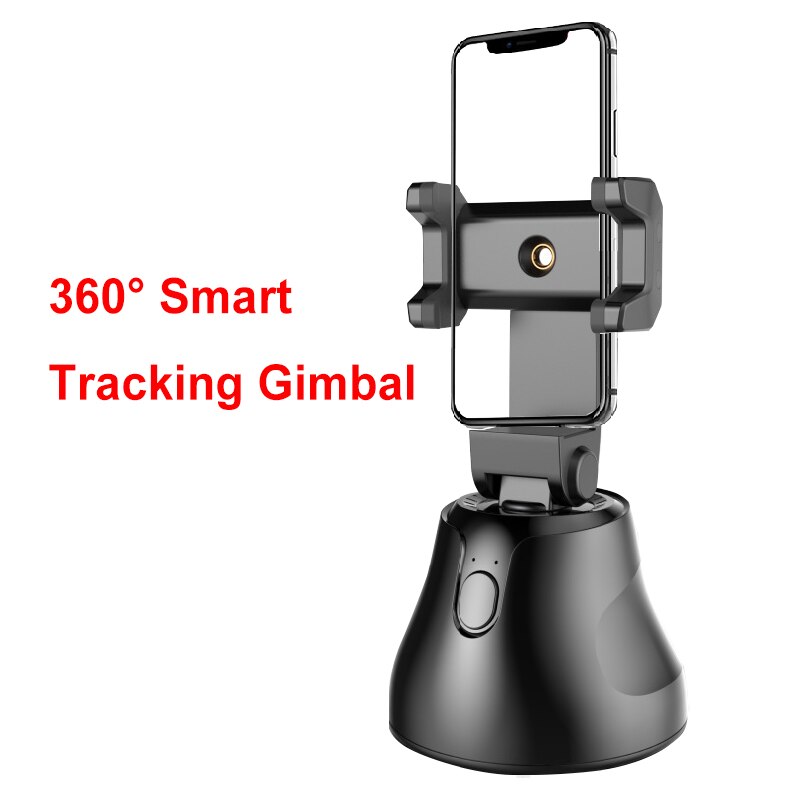 Smart Draagbare Selfie Stok, 360 ° Rotatie Auto Gezicht Object Tracking Camera Statief Houder Smart Schieten Mobiele Telefoon Camera Mount: Black