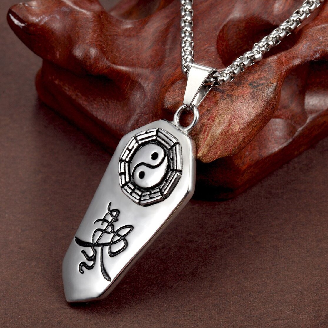 Taoismus Symbol Talisman Amulett Anhänger Halskette Für Männer Halskette Taoistischen Yin Yang Taichi Symbol Amulett Edelstahl Anhänger