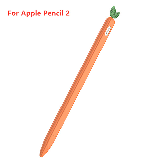 Coque de protection Anti-perte pour Apple Pencil 2, étui en Silicone pour iPad 1/2, stylet protecteur: Orange-2nd