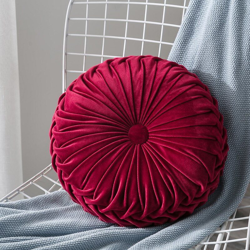 Luxe dikke sierkussens, zachte corduroy ronde decoratieve kussen, zitkussen, stoel, woondecoratie, terras voor auto, kantoor, bed, sierkussen: Bordeauxrood