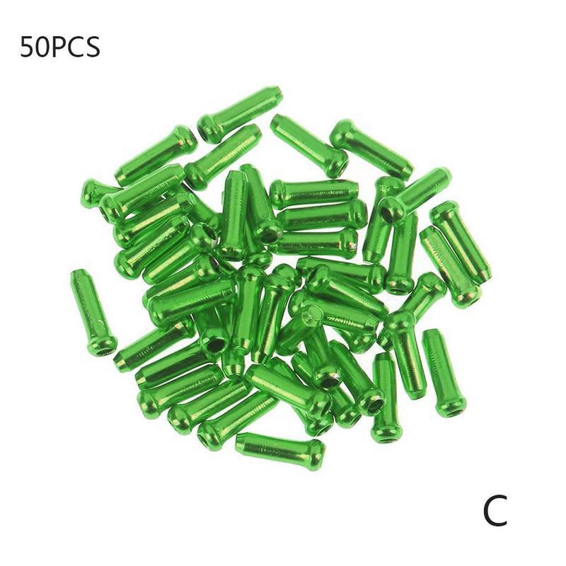 50pcs Aluminum Alloy Brake Wire End Cap Cable Parts Accessories Parts Cap Cables Brake Shift Bicycle Cover Bike Core Gear L W3U6: Green