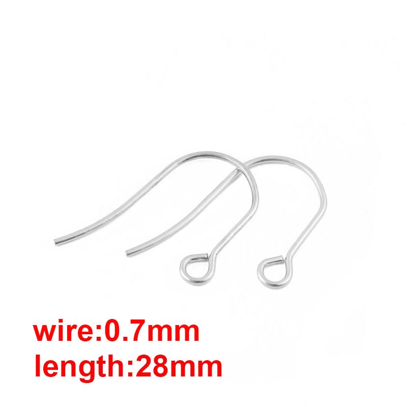 100pcs/lot Stainless Steel Gold/Silver Color Earring Hooks French Ear Wires for DIY Earrings Jewelry Making Findings: steel 0.7x28mm