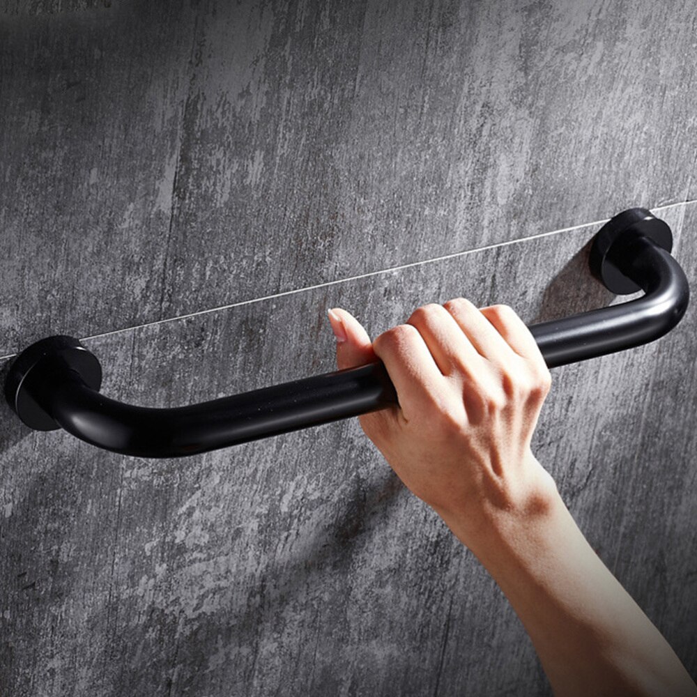Bad Leuning Badkamer Armsteun Veiligheid Handvat Trap Grab Bar Antislip Douche Handgreep Voor Ouderen Kinderen-30Cm (Zwart)