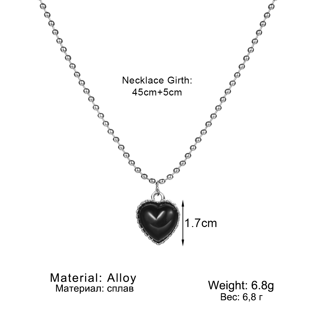 Nl Punk Lady Zwart Hart Penddant Ketting Voor Vrouwen Meisjes Hiphop Kralen Ketting Vrouw Ketting Sieraden Party