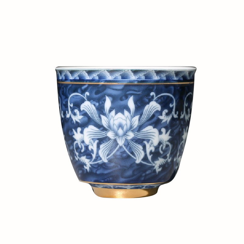 Kinesiska jingdezhen blått och vitt porslin tekopp liten teskål keramisk tekopp kaffe öl vinmugg drinkware