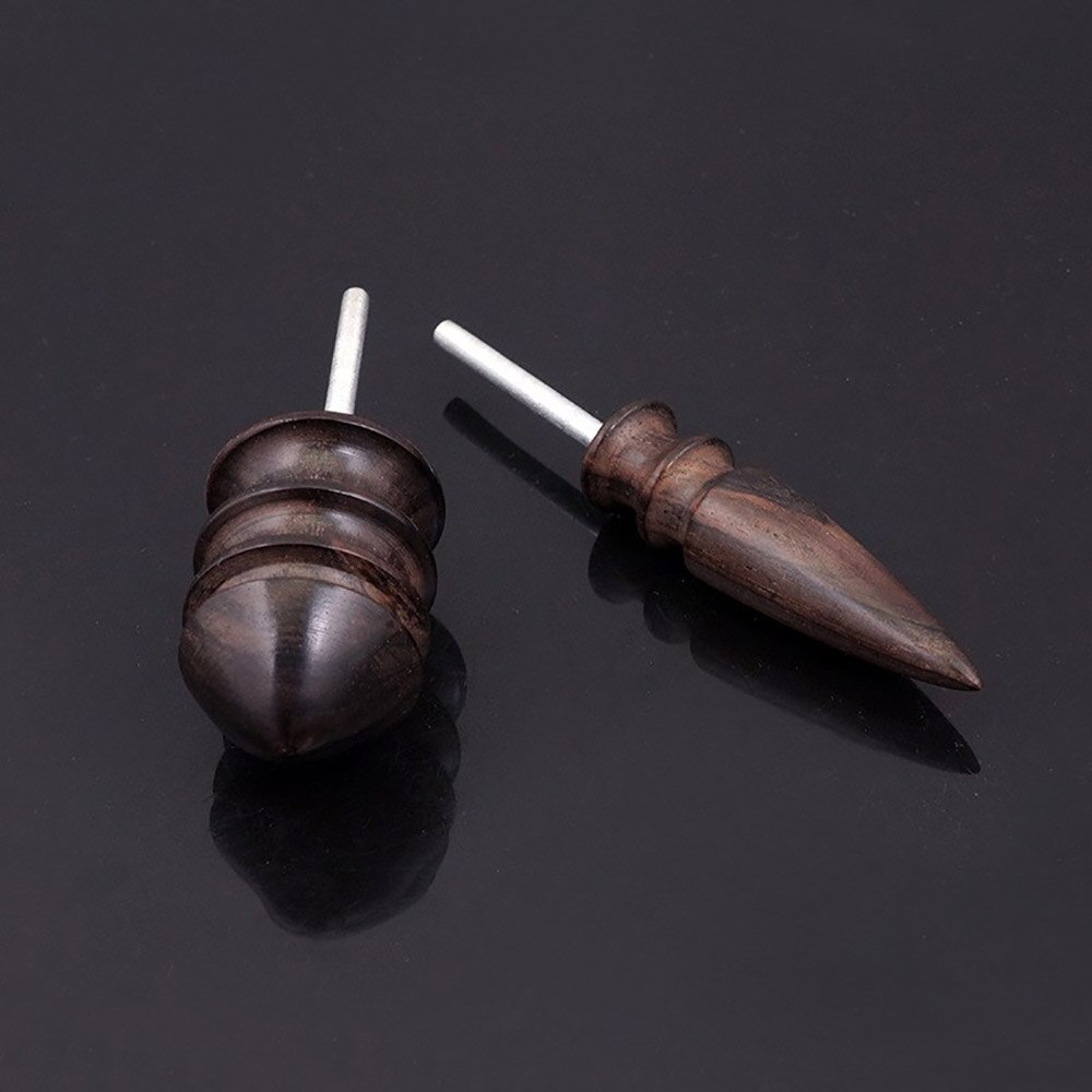 DIY Electric Polished Round Edge Trimming Leather Tool Slicker Crude/ Fine Sandalwood Leathers Craft Tools Tip Burnisher