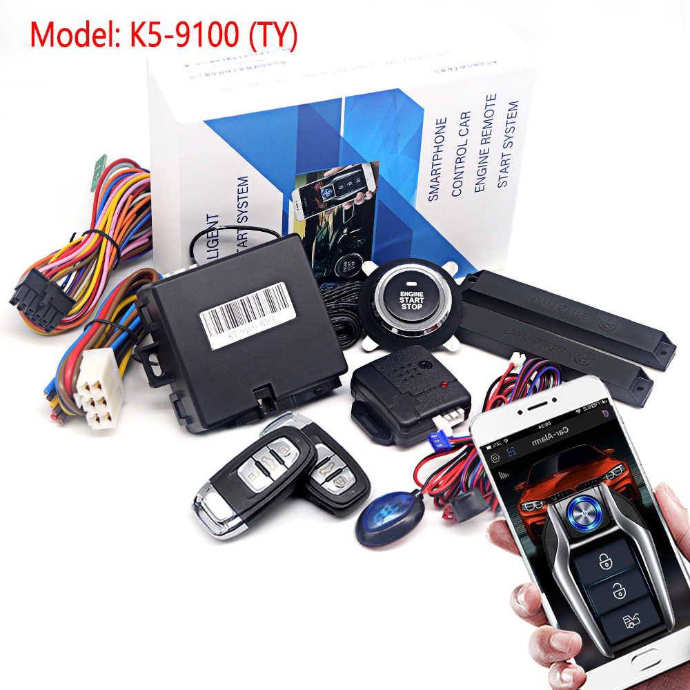 Carro Universal Sistema De Alarme, Auto Start Stop Sistema, Controle Remoto, Ignição Do Motor, Kit Autostart, Keyless Push, Acessórios Do Carro: Preto