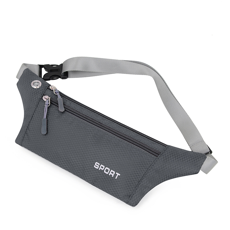 Fanny Pack Female For iPhone 12 Sports Phone Waterproof Chest Handbag Unisex Waist Bag Waist Packs Belly Belt Bags Purse: Grey