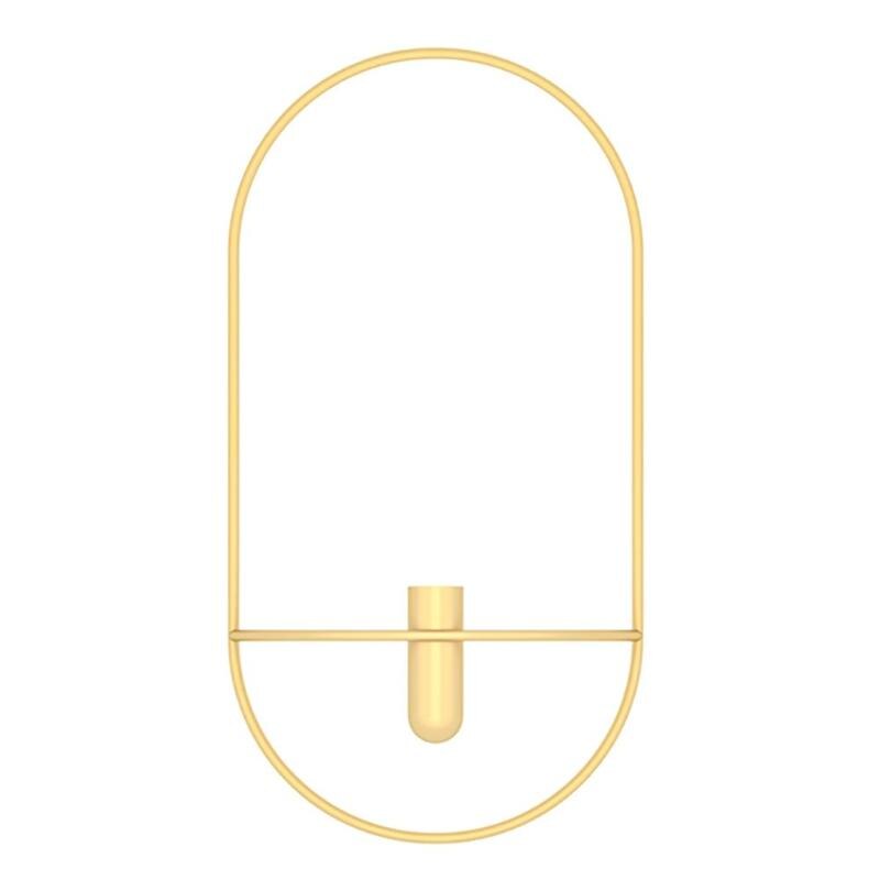 3D Candlestick Metal Wall Candle Holder Geometric Round Candlestick Wall Mounted Crafts Wedding Table Home Party Festival Decor: 10