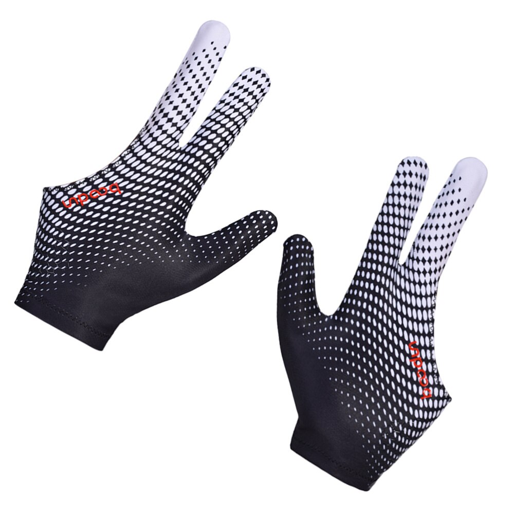 1Pc 3 Vingers Handschoen Hoge Elastische Anti-Slip Biljart Handschoen Ademend Snooker Handschoen (Bladeren): Picture 2