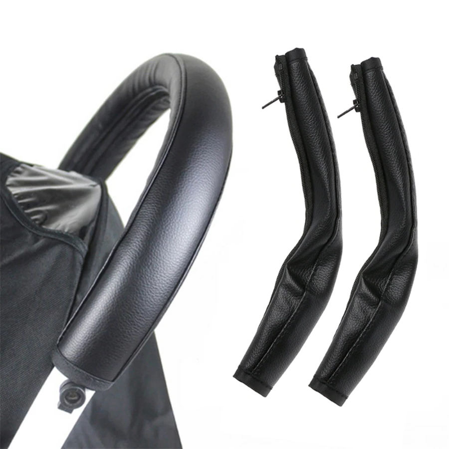 Accessoires de poussette pour bébé, housse pour accoudoirs en cuir PU avec fermeture éclair, étui de protection universel, housse pour poignée d'accoudoir de landau