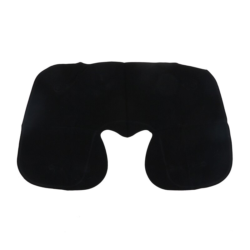 Coussin d'air en forme de U oreiller de cou oreiller de voyage cou gonflable voiture repose-tête coussin d'air pour voyage bureau sieste repose-tête: Black