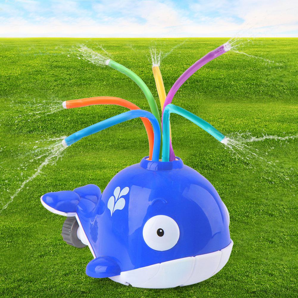 RCtown Outdoor Water Spray Bath Toy for Kids and Toddlers Backyard Spinning Sprinkler Toy: Sprinkle Whale Blue