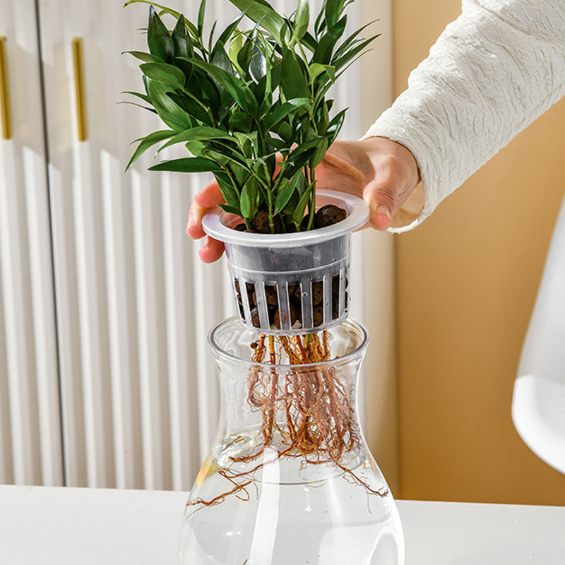 Mini Hydrokultur Blumentopf Aquarium transparent Kunststoff Soilless Blumentöpfe Selbst Bewässerung Pflanzer Topf Vase Hause Dekoration
