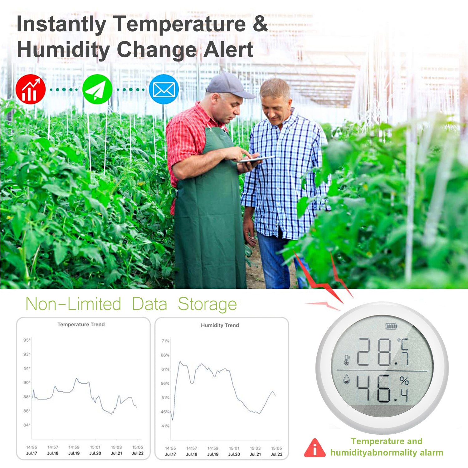 Wifi thermometer hygrometer slimme vochtigheid temperatuursensor meter met app melding alarm huis huisdier garage sigaren humidor