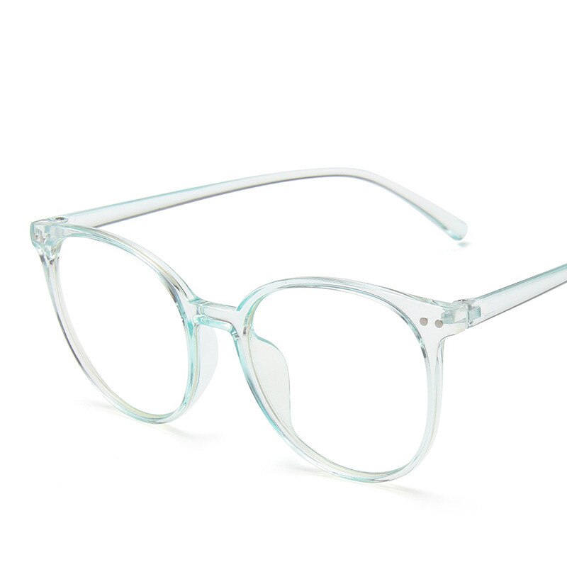Montura de gafas redondas para hombre y mujer, monturas para gafas con remache de luz azul para miopía, gafas transparentes para ordenador