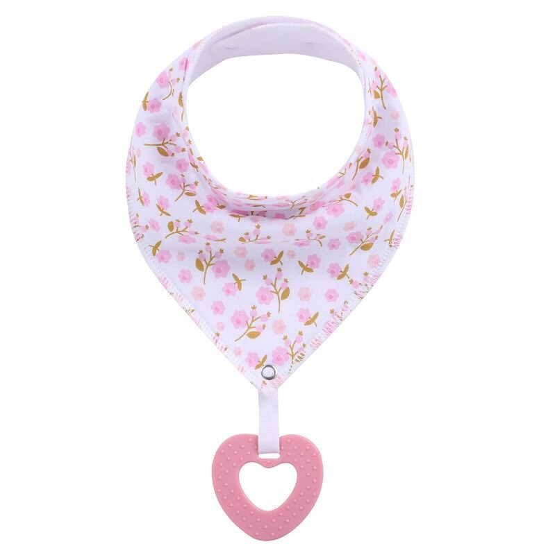 100% coton bio bébé Bandana bavoirs et jouets de dentition Super absorbant et doux unisexe -né bavoirs