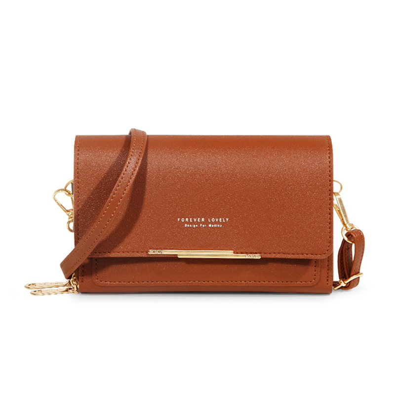 Women's Wallet Korean Handbag Multi Card Large Capacity Casual Shoulder Bag Mobile Phone Packet Style: Khaki