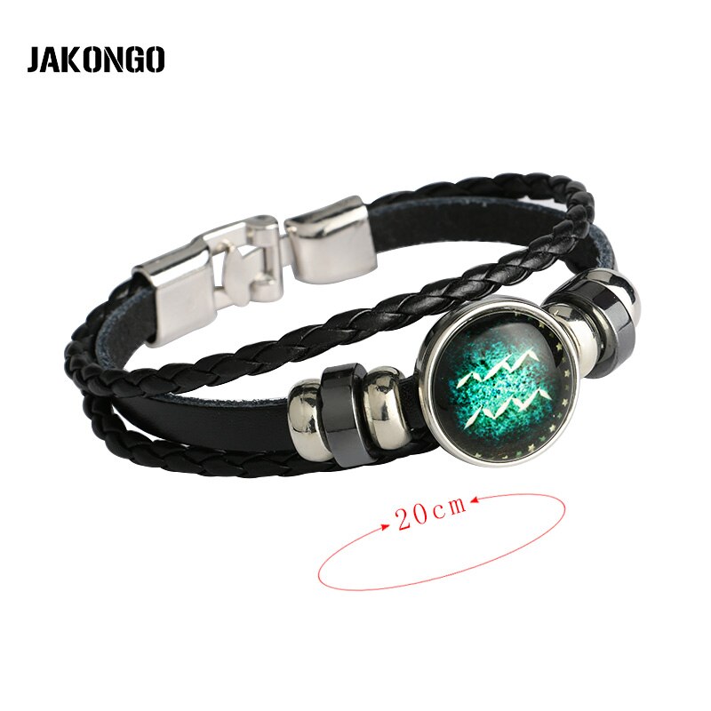 Maagd/boogschutter/waterman/schorpioen/weegschaal/steenbok 12 sterrenbeeld armband heren dames gevlochten leren armbanden & bangles