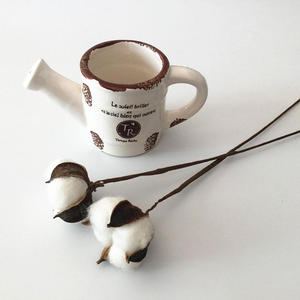 10Pcs Natuurlijk Gedroogd Katoen Bloem Kunstplanten Bloemen Korte Tak Voor Wedding Party Decoratie Nep Bloemen Home Decor