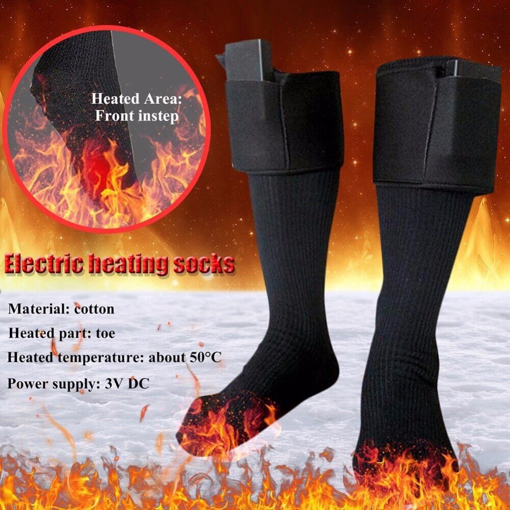 Calcetines gruesos con calefacción eléctrica para hombre y mujer, medias calentadoras con batería recargable, para deportes de ciclismo y esquí al aire libre, Invierno