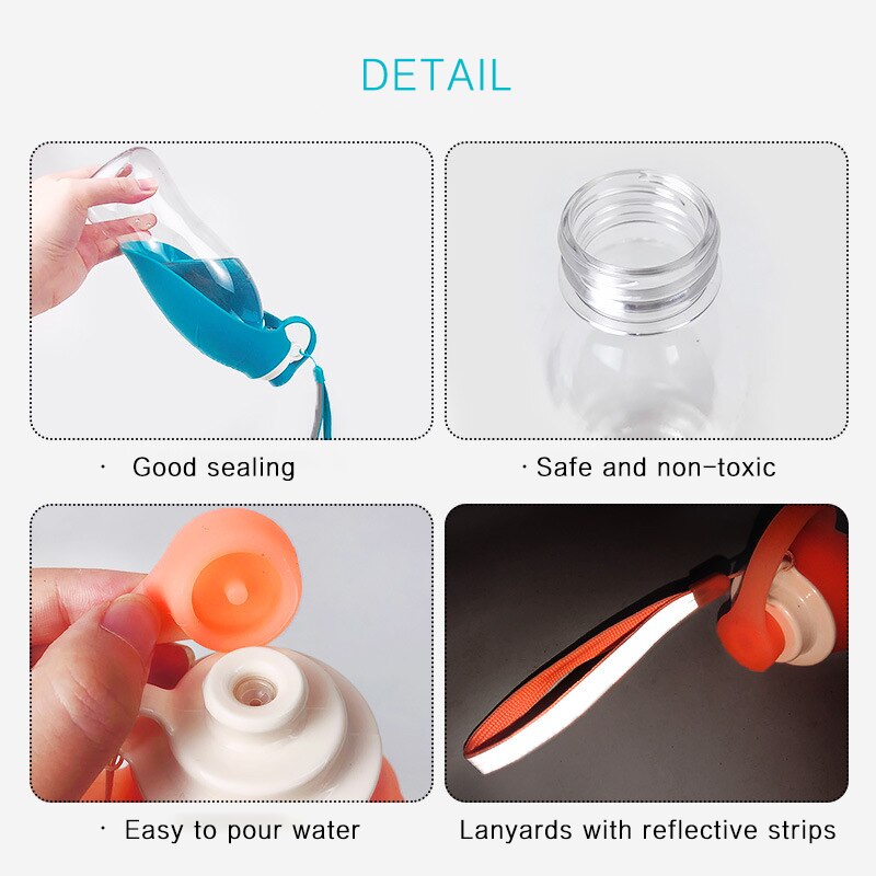 Botella de agua deportiva de silicona para perro, tazón portátil de viaje para cachorro, gato, dispensador de agua para mascotas al aire libre, accesorios para perros