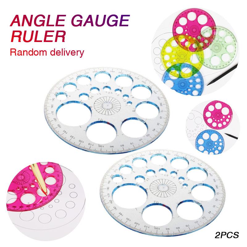 2pcs Full Circle Angle Measuring Template Angle Measuring Ruler Full Circle Protractor Peofessional School Metalworking