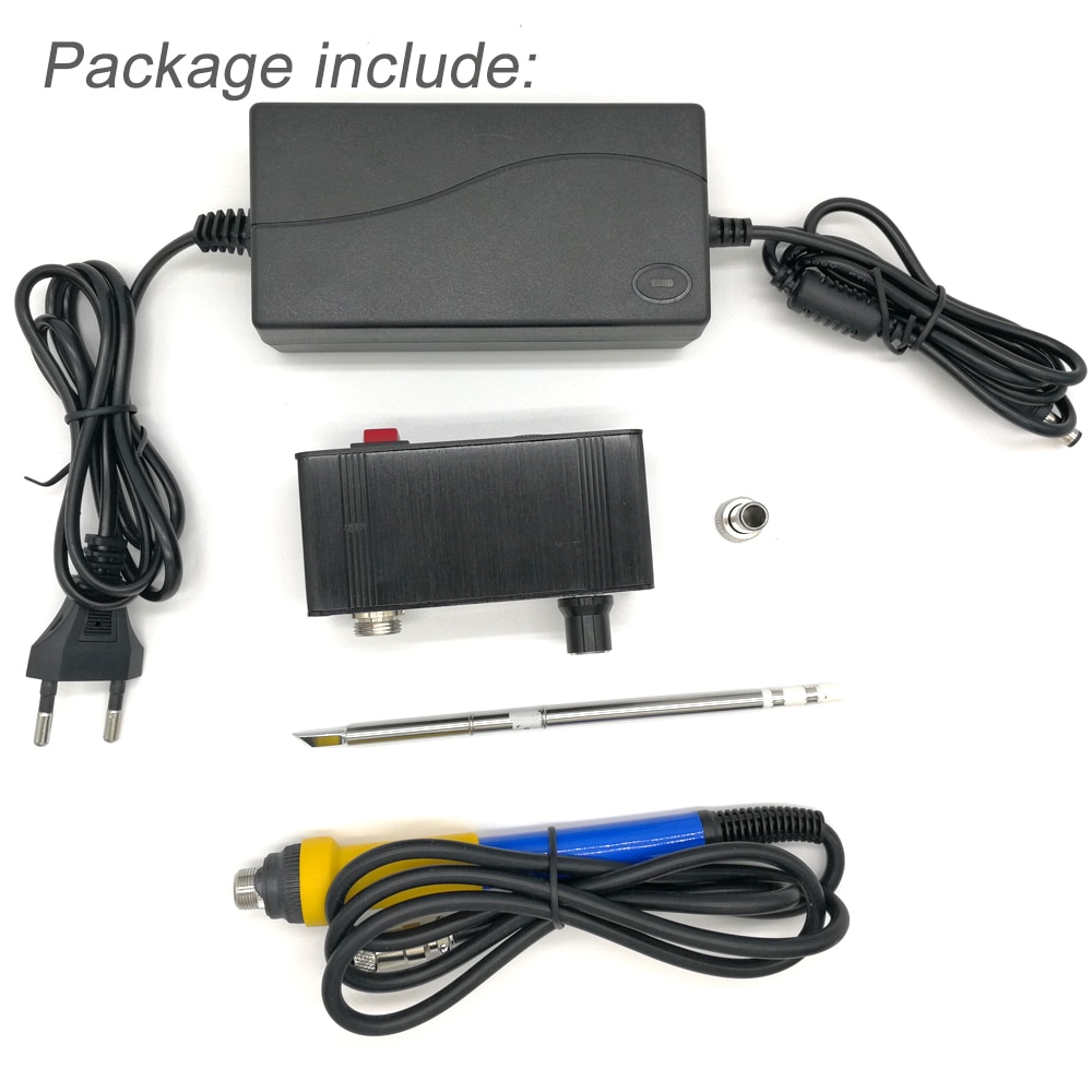 MINI estación de soldadura Quicko T12-942 con adaptador EU 24V3A, soldadura, punta de hierro T12, herramienta de soldadura portátil, máquina terminada