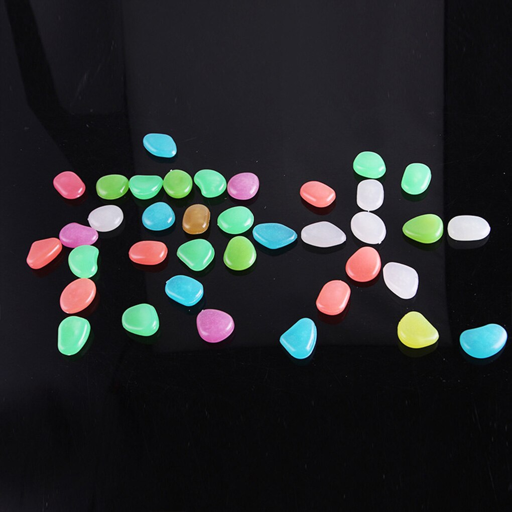 50pcs Resin Luminous Stones Glow in the Dark Garden Pebbles Glow Stones Rocks for Walkways Garden Path Decor Luminous Stones