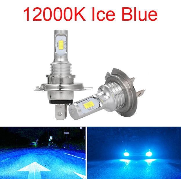 12000Lm H4 Moto H6 H7 H1 H3 H11 BA20D bombillas LED para faros delanteros de coche lente CSP blanco amarillo azul lámpara accesorios para Scooter: Azul hielo / H1