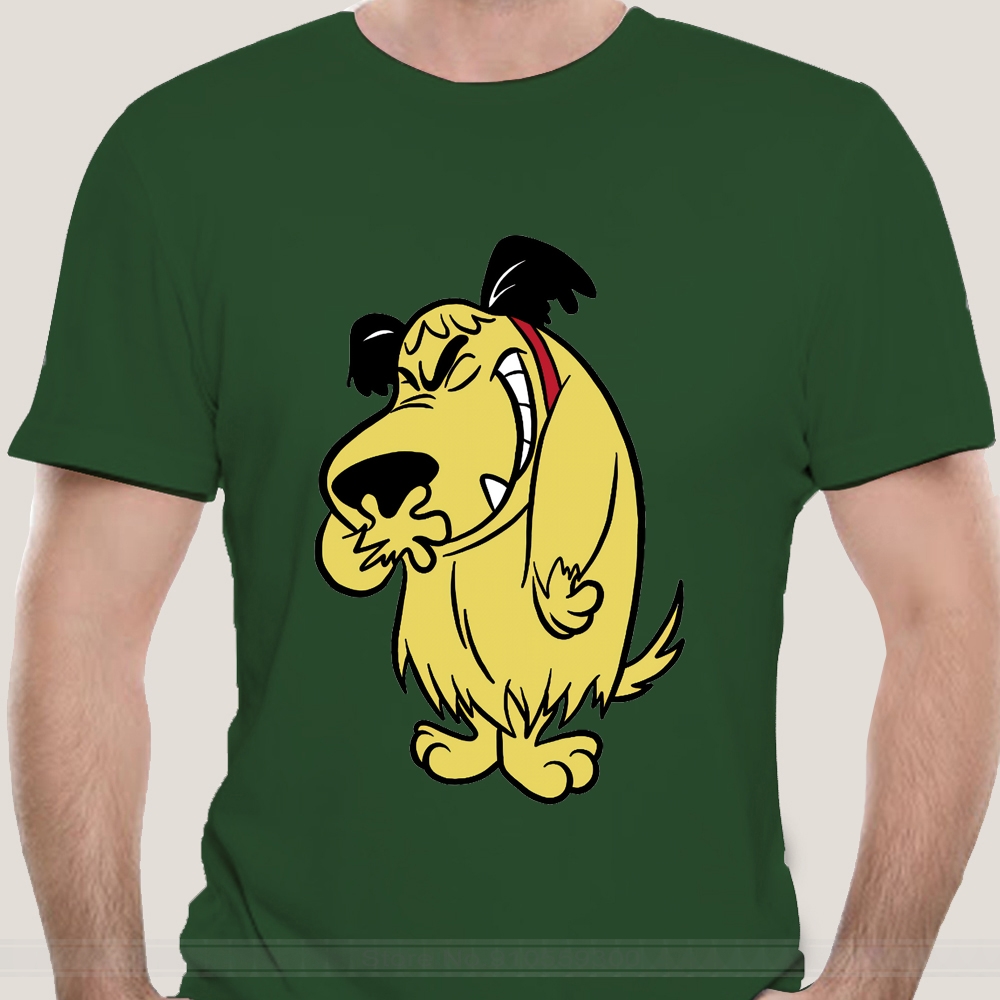 Muttley T-shirt Muttley Mutley Cartoon Lachende Lachen Hond Humor Hihi Heehee Haha T-shirt Mannen Katoen Teeshirt: XS / armygreen