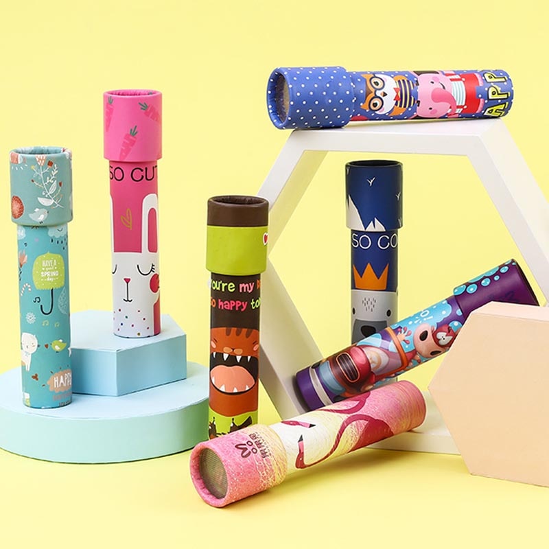 1Stck Kaleidoskop freundlicher Wissenschaftliche Experiment Spielzeug Zufällige Farbe Nette Karikatur eltern-Art-Interaktive freundlicher Bildung Spielzeug