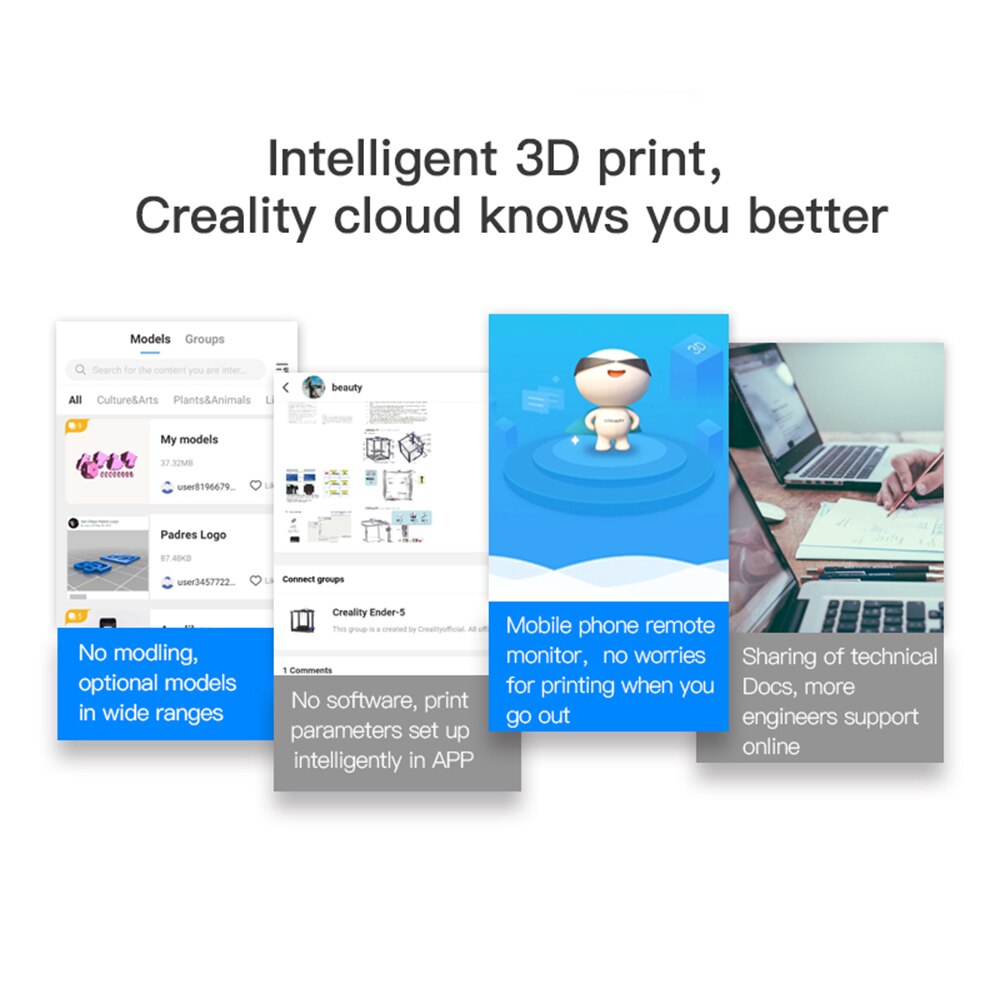 Creality pudełko WiFi inteligentny asystent robić drukarki 3D chmura kromka/nadruk w chmury/monitor w czasie rzeczywistym/zdalne sterowanie za pomocą aplikacji
