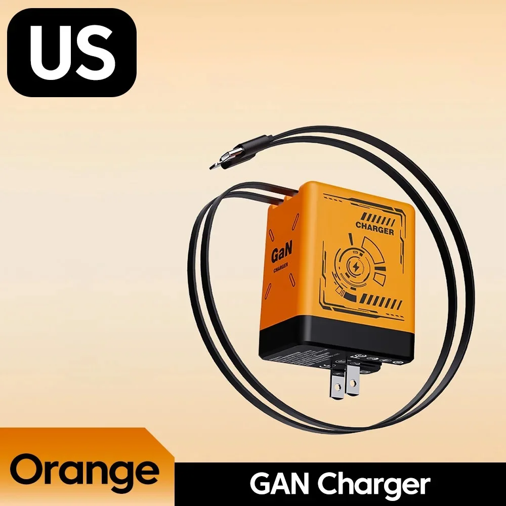 GaN 20W Snellader met intrekbare Type-C kabel, snellaadadapter voor iPhone 17 16 15 14 13 12 11 iPad: VK