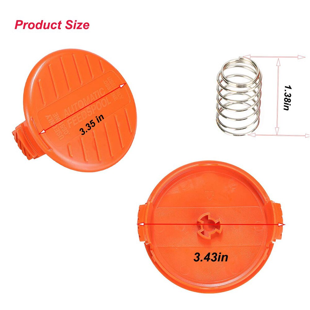 RC-100-P Replacement Spool Cap & Spring Fit For Black & Decker AFS Trimmer 3 Pcs Accessories Fit For Black & Decker