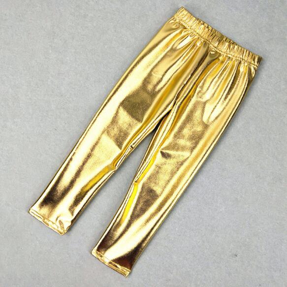 Pantalones dorados y mallas de plata para niños con aspecto de brillante pantalón dorado para primavera y otoño: golden / 100