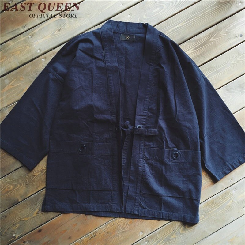 Japanese kimono cardigan men haori yukata male samurai costume clothing kimono jacket mens kimono shirt yukata haori ZZ1011: 3 / L