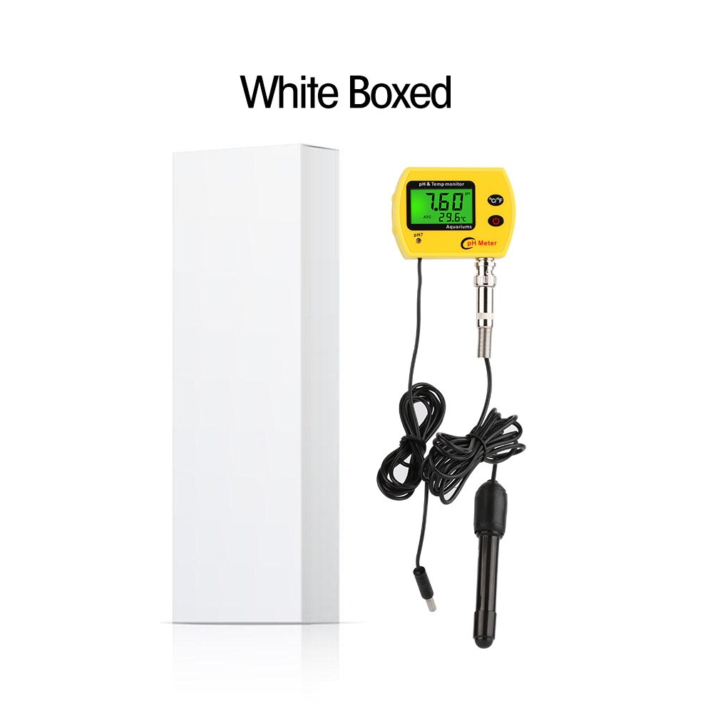 RZ PH Meter Tester Digital Durable Acidimeter Tool Temp Water Monitor For Aquarium Swim Pool Water PH-991With Backlight: PH-991whitebox