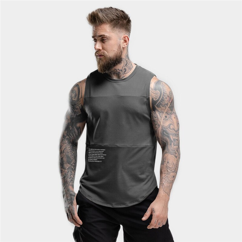 Men Sleeveless Breathable Quick Dry Sports Vest Fitness Exercise Training T-shirt Tops