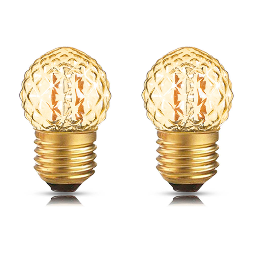 Bombillas de noche Led G40 E27 de bajo vatio, 1W, igual a 10 vatios, bombilla incandescente, regulable, decorativa, con forma de diamante, bombilla de vidrio ámbar: Blanco / changeable