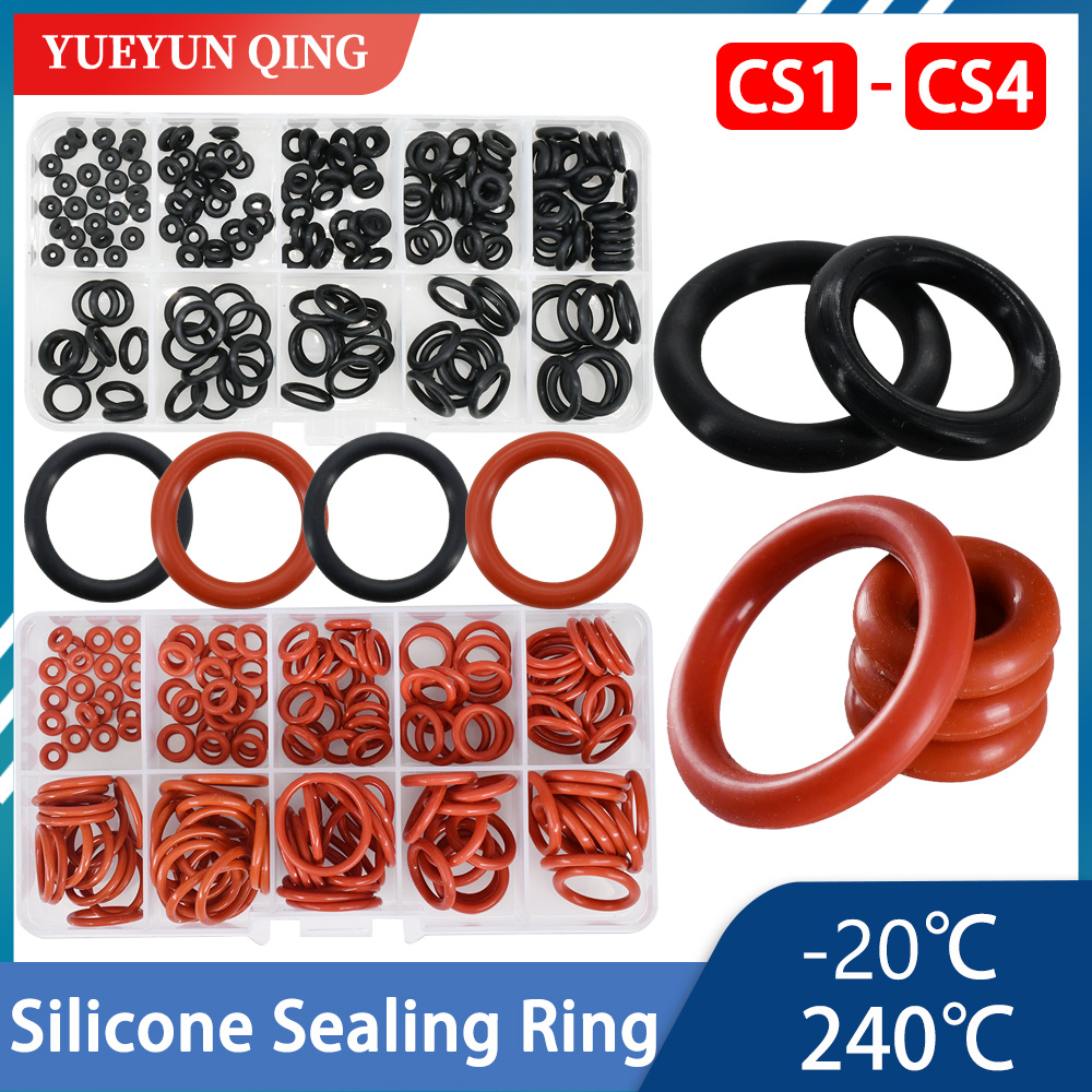 Silikon O-Ring Dichtung Kaffeemaschine VMQ Ölbeständig Hochtemperatur Silica Gel O Ring Dichtung Unterlegscheibe Schwarz Rot CS1-CS4