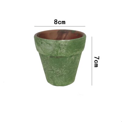 Red pottery flowerpot simple ceramic planter green plant ancient moss pot plant flowerpot aerated moss flowerpot flowerpot moss: 8x8cm