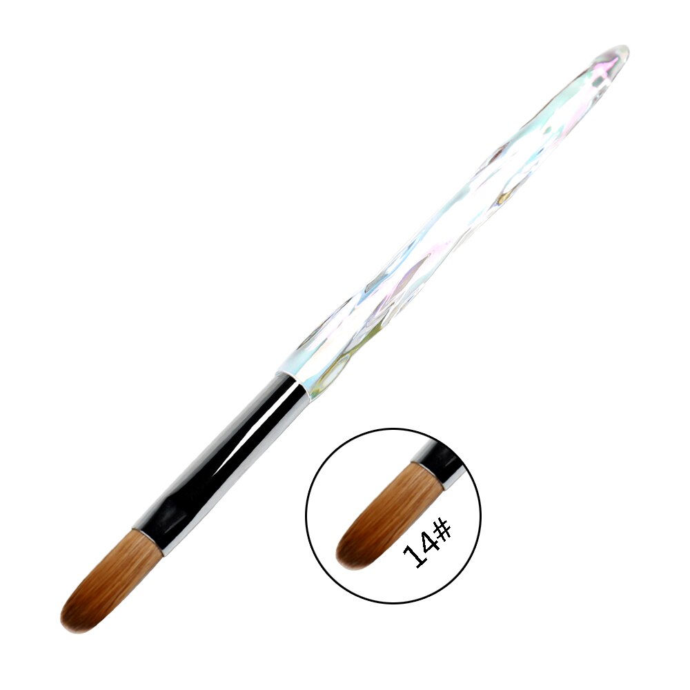 ANGNYA 12 #14 # Acryl Nagel Pinsel Gewellt Kolinsky Zobel Nagel Kunst UV Gel Baumeister Manikübetreffend Pinsel Flache Runde diamant Gradienten Griff