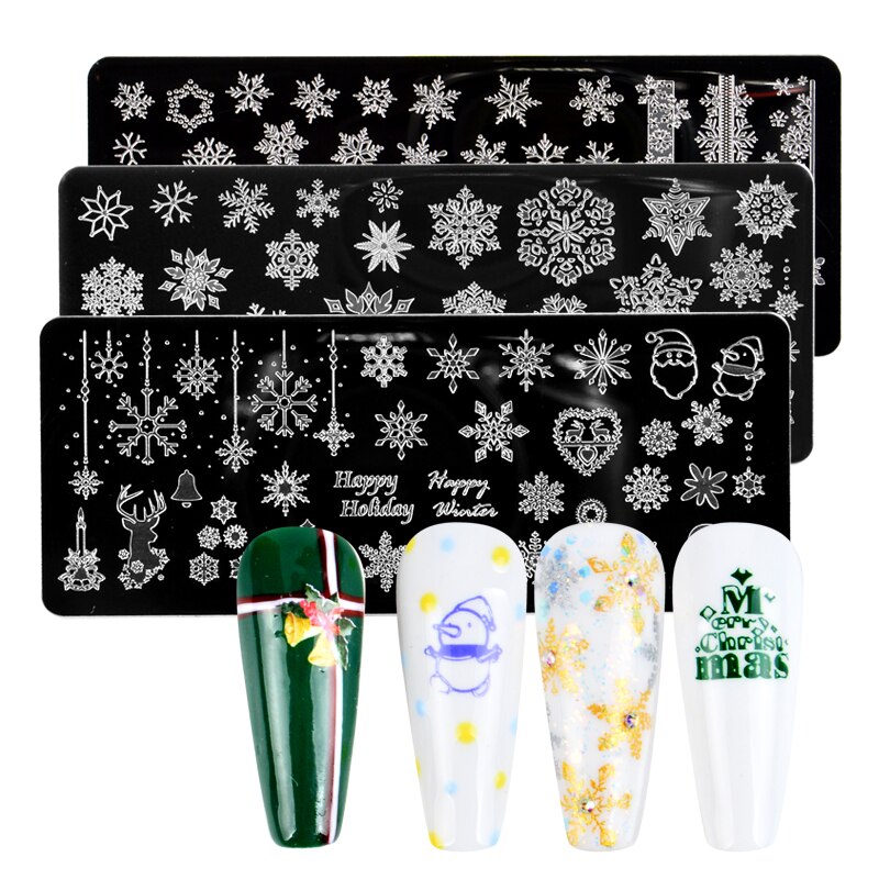 Nail Art Stamping Plate Flower Animal Lace Year Merry Christmas Nail Template Stamp Image Manicure Stencil