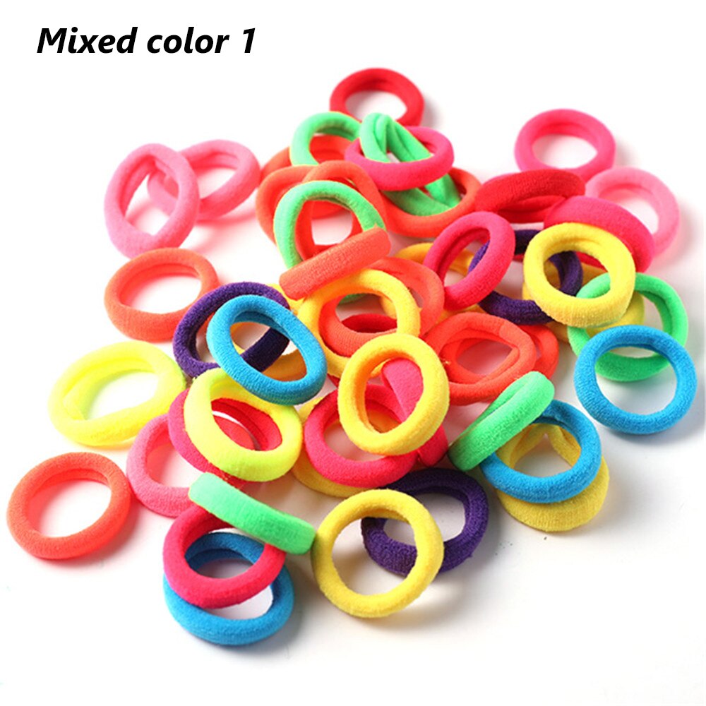 50pcs No-damage Hair Ropes Mini Elastic Rubber Hair Bands for Women Seamless Hair Ties Ponytail Holders Hair Accessories: Mixed color 1