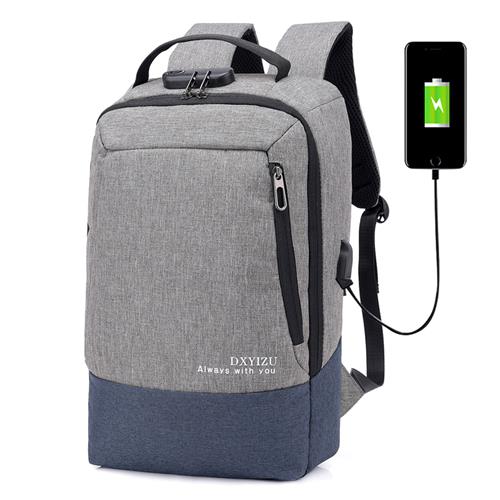 Mochila para ordenador portátil de 15,6 pulgadas con carga USB, bolsa para libros para la escuela, Mochila informal de viaje para adolescentes, para hombre: BlackBlue