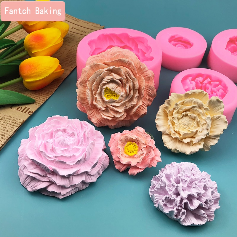 3d isoa kukka silikonimuottia fondant hyytelö suklaa äitienpäivä teema neilikka muotti kakku koristelu leivonta työkalu muotit